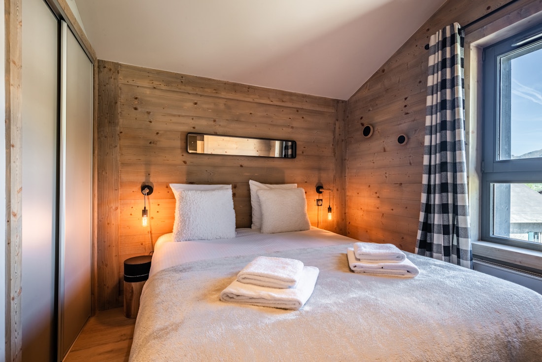 Charmante chambre double confortable vue paysage appartement de luxe Merbau aux pieds des pistes Les Gets