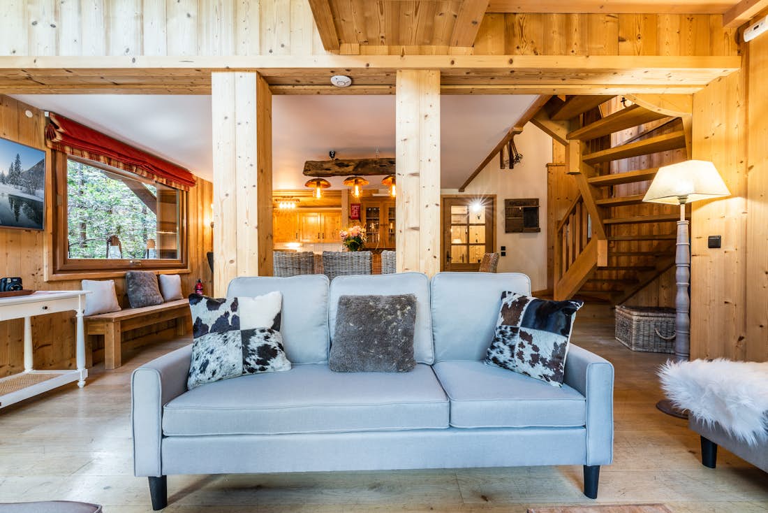 Cosy alpine living room family chalet Olea Chamonix