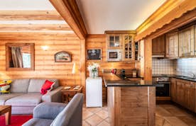 Gracious open plan living room ski in ski out apartment Mirador 1850 B Courchevel 1850