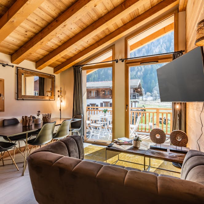 Chamonix accommodation - Apartment Sapelli - Alpine living room luxury family apartment Sapelli Chamonix