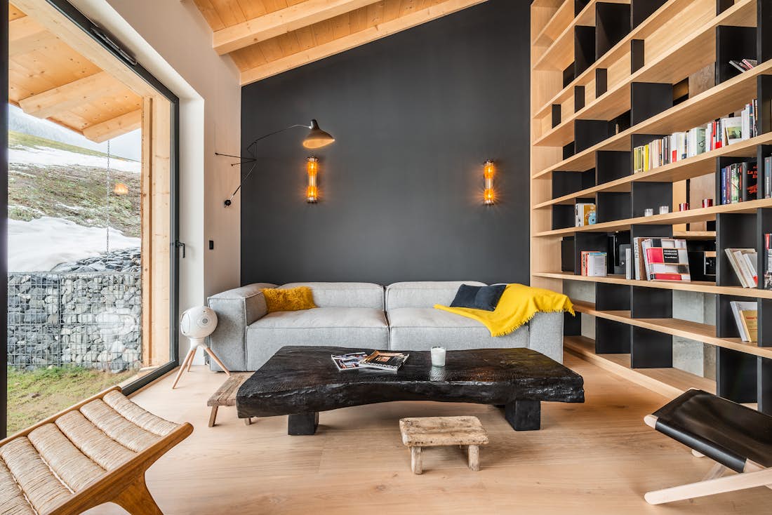 Morzine accommodation - Chalet Nelcote - Contemporary living room in luxury luxury ski chalet chalet Nelcôte Morzine
