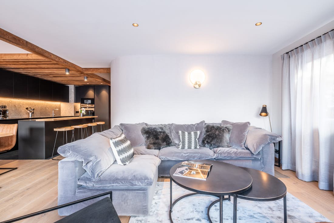 Comfortable alpine living room family apartment Ophite Meribel