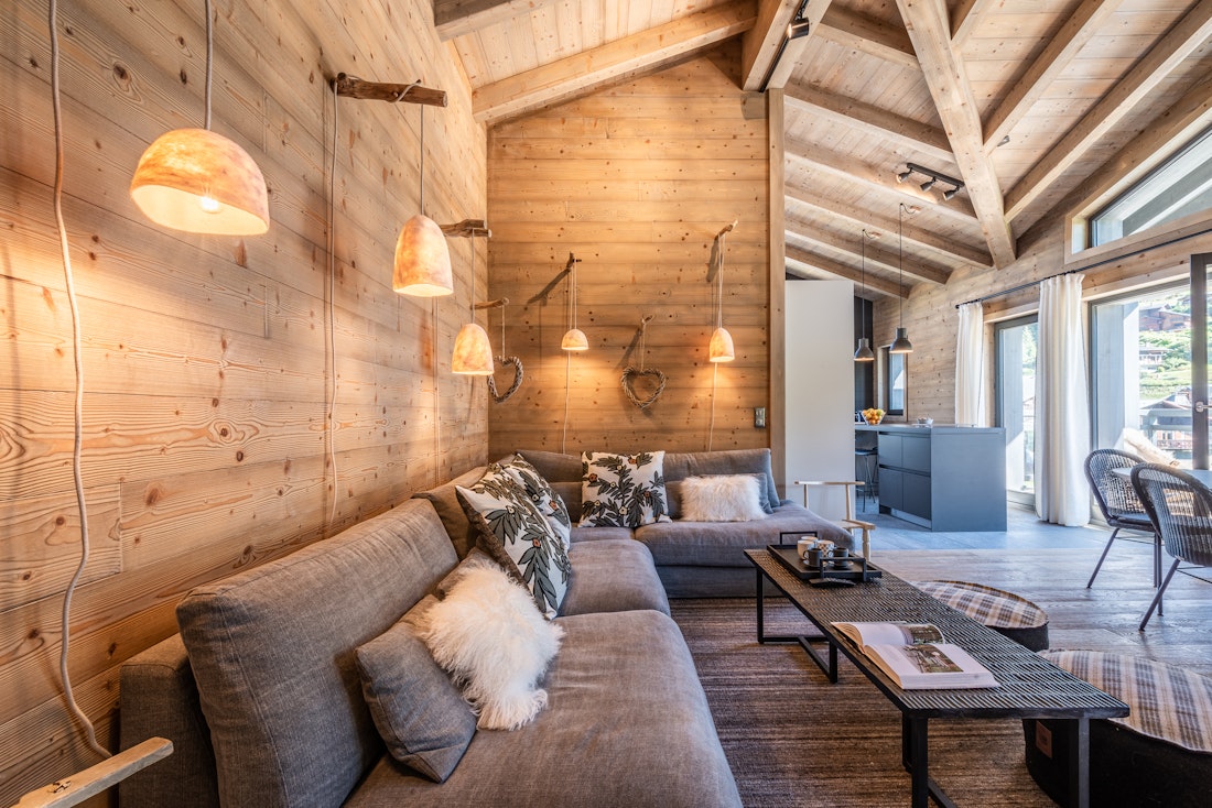 Cosy alpine living room family apartment Merbau Les Gets