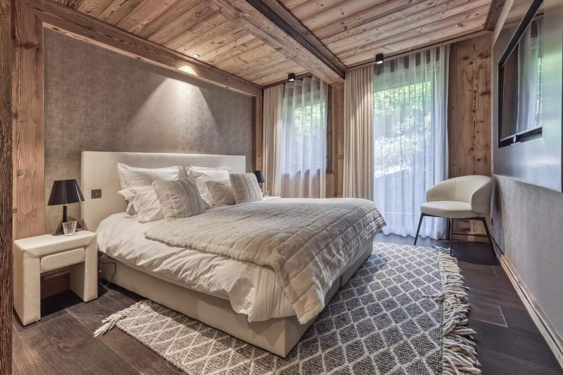 Megève location - Chalet Orcia - Chambre double confortable avec appartement Cortirion vues sur la montagne à Megève