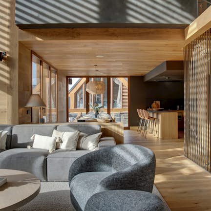 A living area in a mountain chalet.
