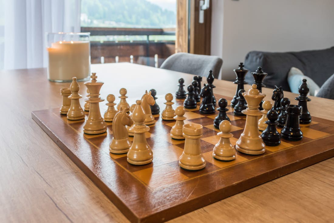 Black light brown chess game Takian apartment Morzine