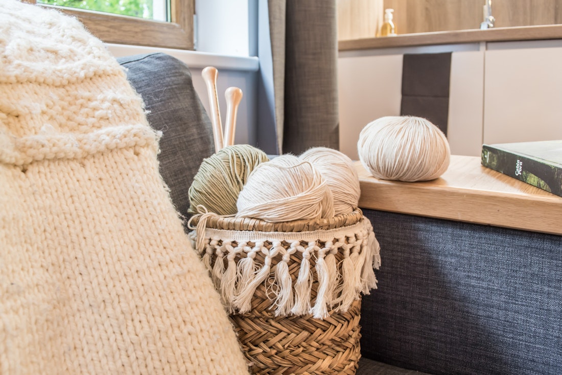 Basket yarns living room Ipe ski apartment in Morzine