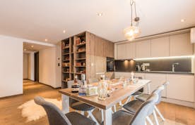 Morzine location - Appartement Sugi - Cuisine design bois équipée appartement de luxe familial Sugi Morzine