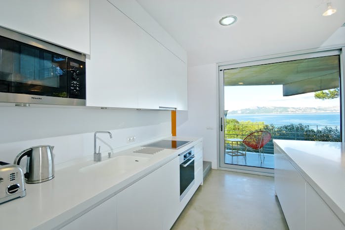 Comtemporary designed kitchen sea view villa H2O Mallorca