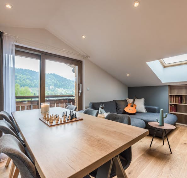 Alpine living room luxury alps apartment Takian Morzine