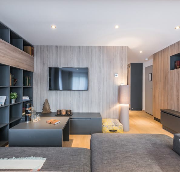 Alpine living room luxury family apartment Lovoa Morzine