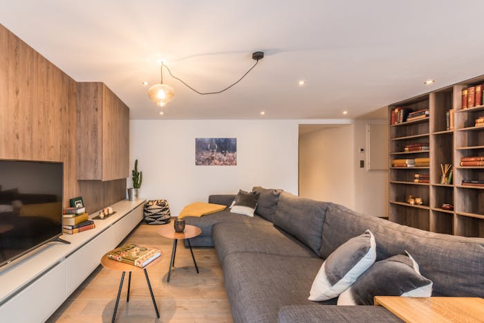 Alpine living room luxury ski apartment Sugi Morzine