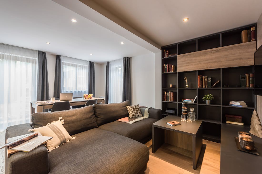 Modern living room luxury family apartment Lovoa Morzine