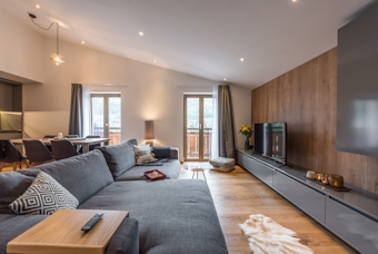 Morzine accommodation - Apartment Agba - Alpine living room luxury ski apartment Agba Morzine