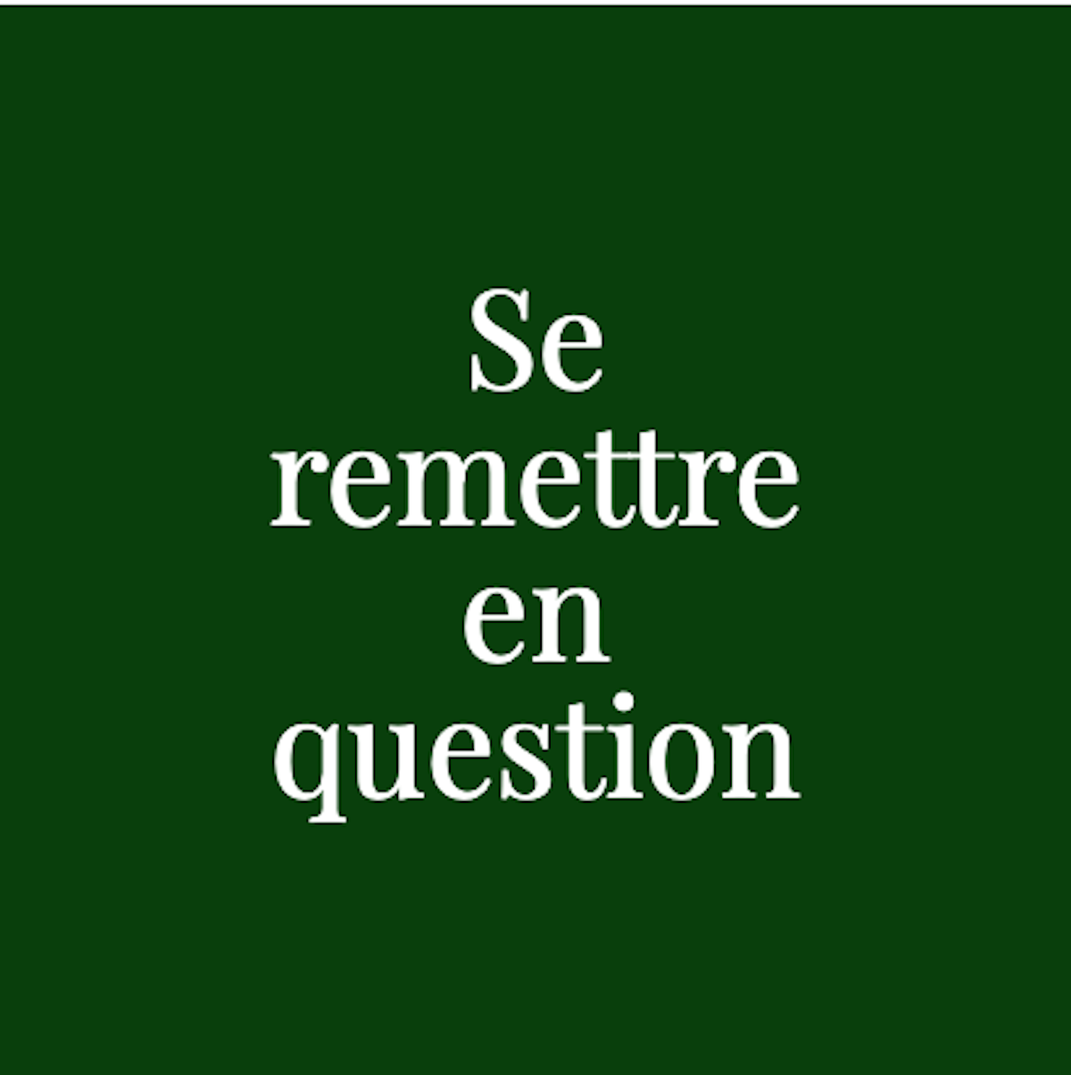 Le mot 'question' sur fond carré vert foncé Carré vert foncé avec le mot 'question'