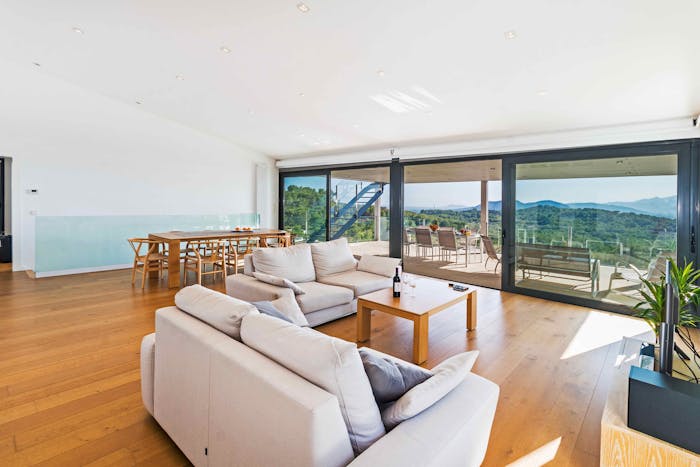 Spacious living room Private pool villa Panoramica Mallorca