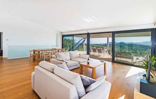 Mallorca accommodation - Villa Panoramica - Spacious living room mediterranean view villa Panoramica Mallorca