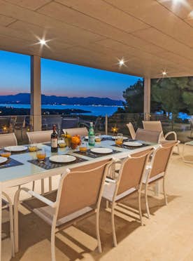 Majorque location - Villa Panoramica - Grande terrasse vue sur la mer villa Mediterrania de luxe avec vues méditerranéennes Mallorca