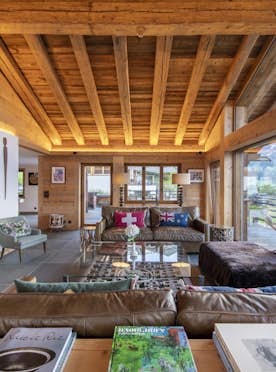 Verbier accommodation - Chalet Teredo - Living room with breathtaking views in Chalet Teredo in Verbier  Verbier accommodation - Chalet Teredo - Living room breathtaking views Chalet Teredo Verbier