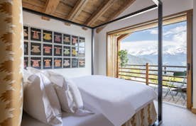 Verbier location - Chalet Teredo - breathtaking ensuite bedroom  balcony chalet teredo Verbier