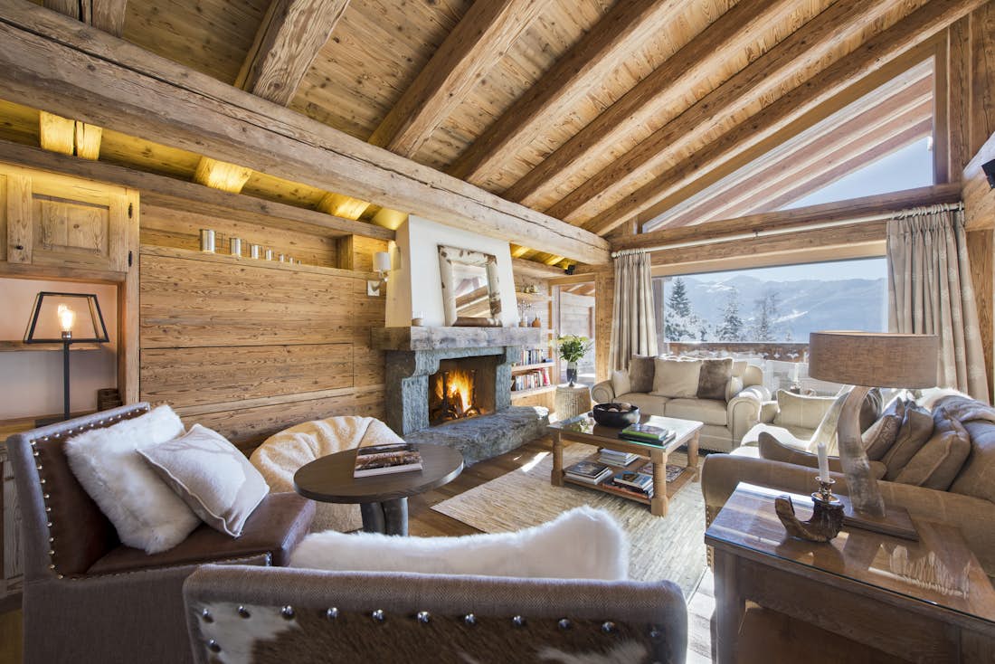 Verbier accommodation - Penthouse Sherwood - Living room with breathtaking views in penthhouse Sherwood in Verbier 