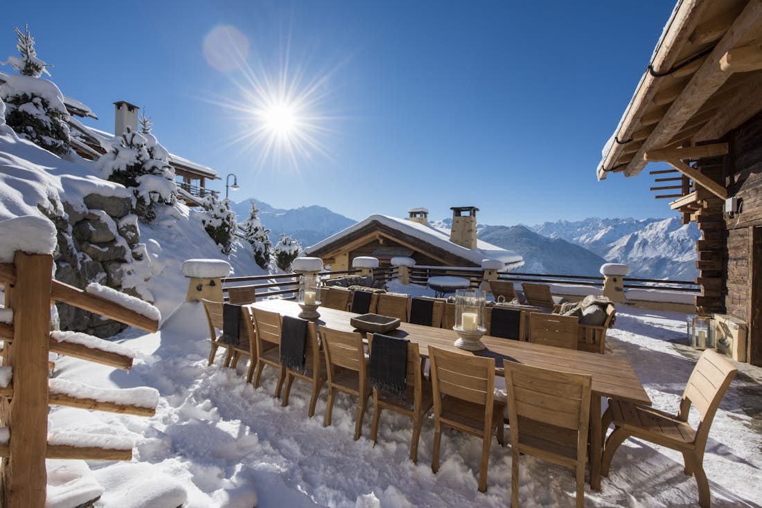 Verbier location - Chalet Chouqui - Terrace with views in Chalet Chouqui Verbier 