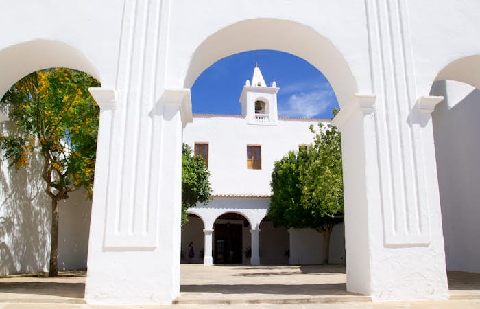 A white building with arches