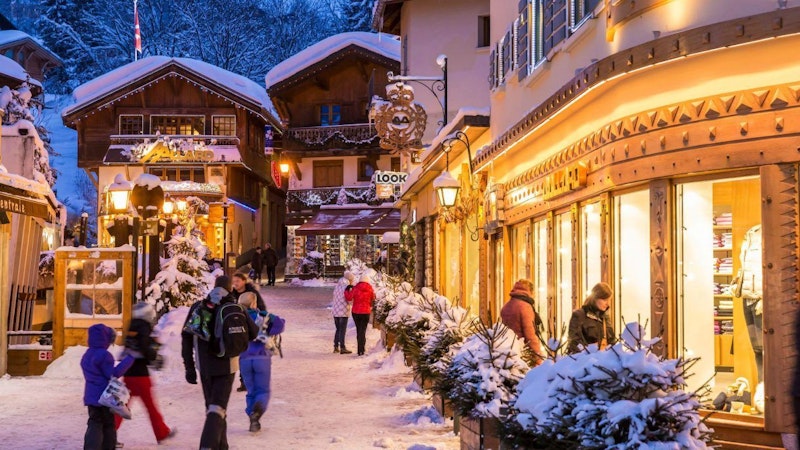 Megeve, the best ski resort in France, with snow