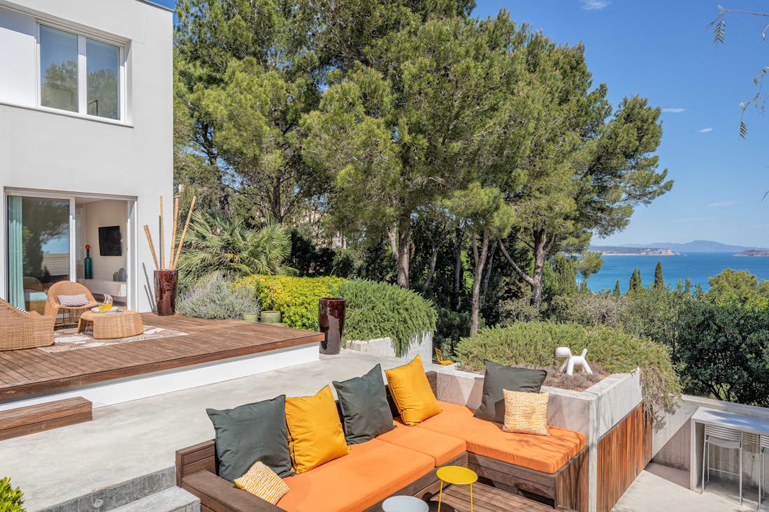 Costa Brava accommodation - Villa Verde - Large terrace with sea view at Villa Verde in Costa Brava