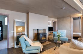 Platja D'Aro - 6 Costa Brava accommodation - La Capella - A living room with a fireplace.