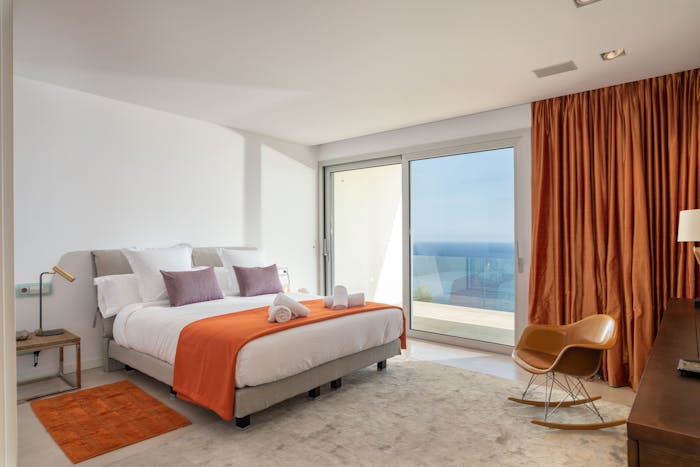 Luxury double ensuite bedroom sea view mediterranean view villa Casa Nami Costa Brava
