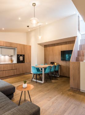 Contemporary living room luxury family apartment Kauri Morzine