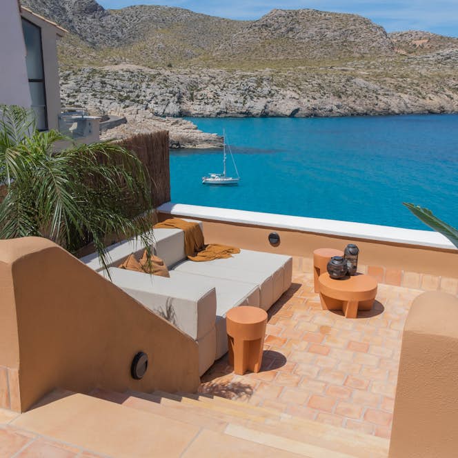 Majorque location - Cala Carbo - Grande terrasse dans Villa Cala Carbo de luxe vue mer à Mallorca Majorque location - Cala Carbo - Grande terrasse Villa Cala Carbo de luxe vue mer Mallorca