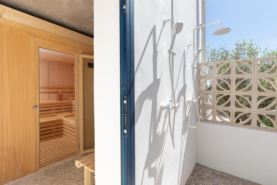 Sauna privé pierres chaudes villa Casa Botanic de luxe vue mer  Costa Brava