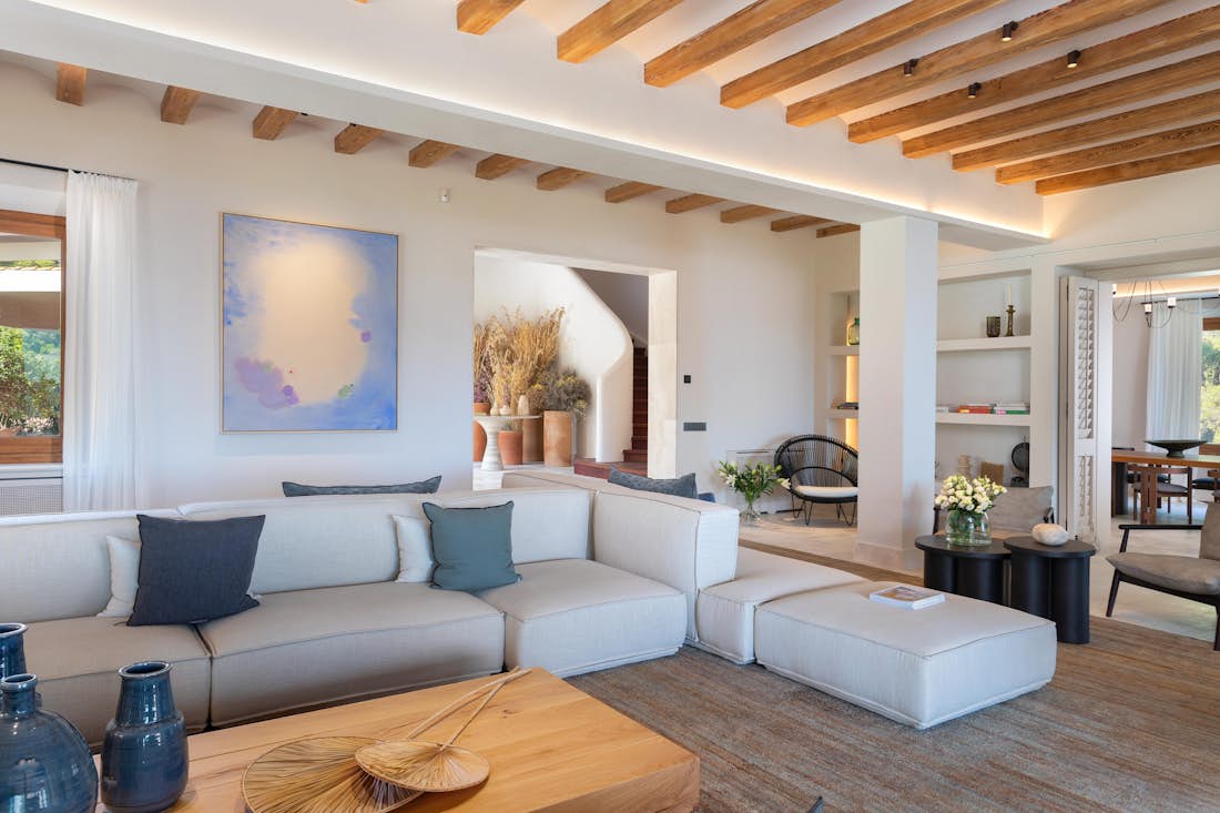 Spacious living room mediterranean view villa Finca J Costa Brava