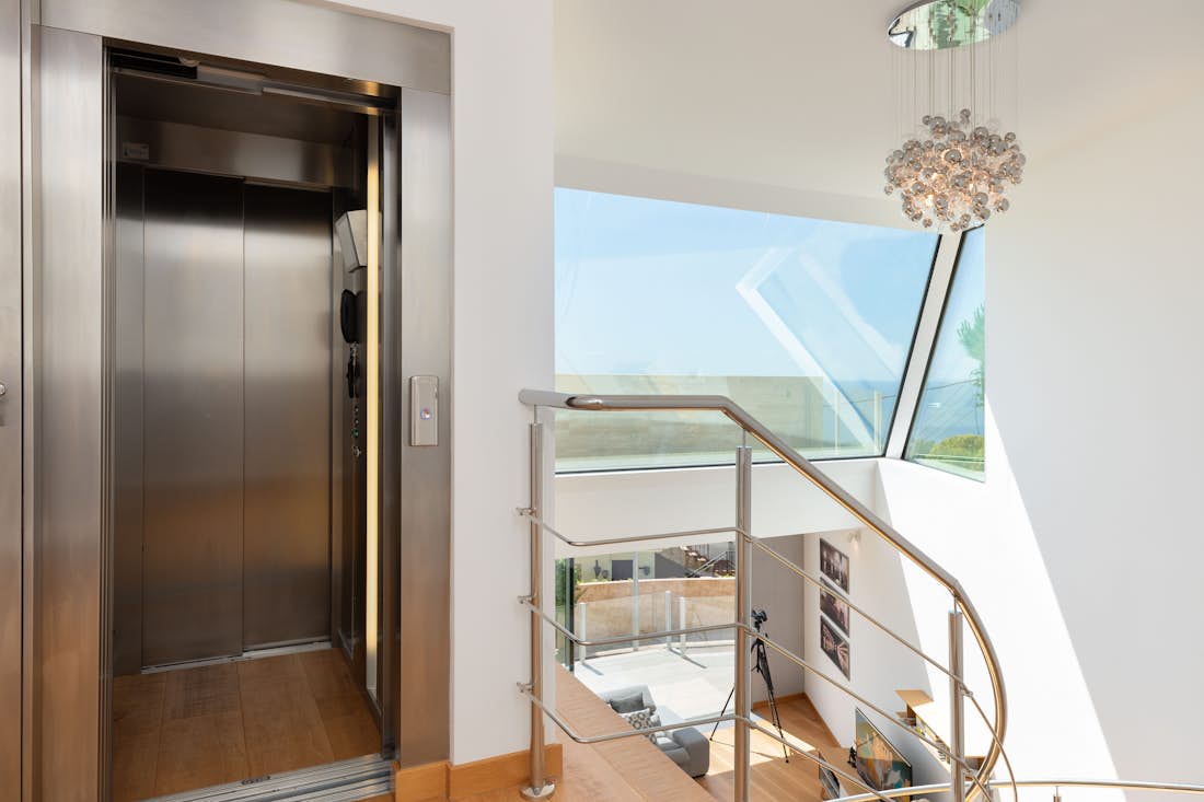 Private elevator staircase luxury family Villa Dypsis Costa Brava
