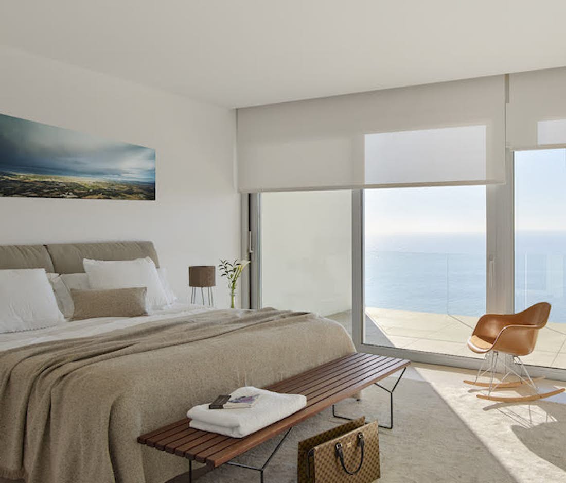 Luxury double ensuite bedroom sea view mediterranean view villa Casa Nami Costa Brava