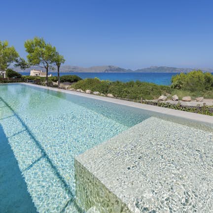 Large terrace sea views mediterranean view villa Seablue Mallorca