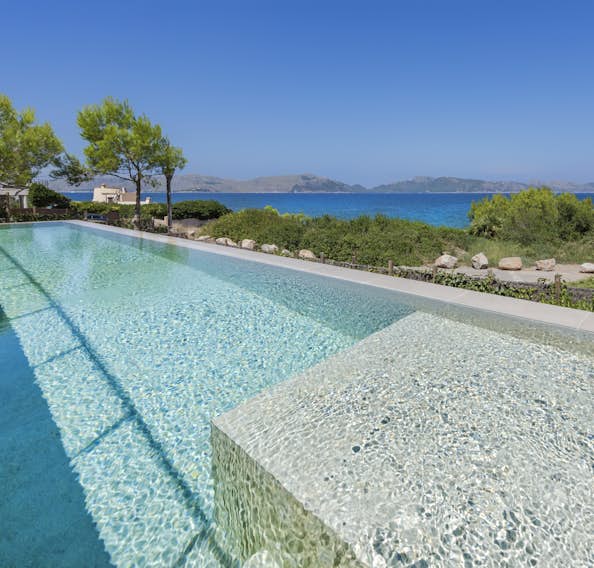 Mallorca accommodation - Villa Seablue - Large terrace sea views mediterranean view villa Seablue Mallorca