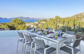 Mallorca accommodation - Villa Arc en ciel  - Large terrace mediterranean view villa Arc en Ciel Mallorca 