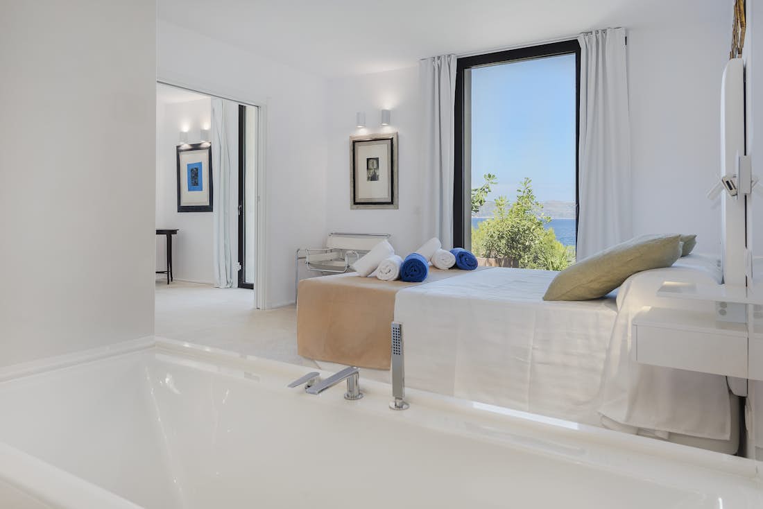 Cosy double bedroom landscape views Private pool villa Seablue Mallorca