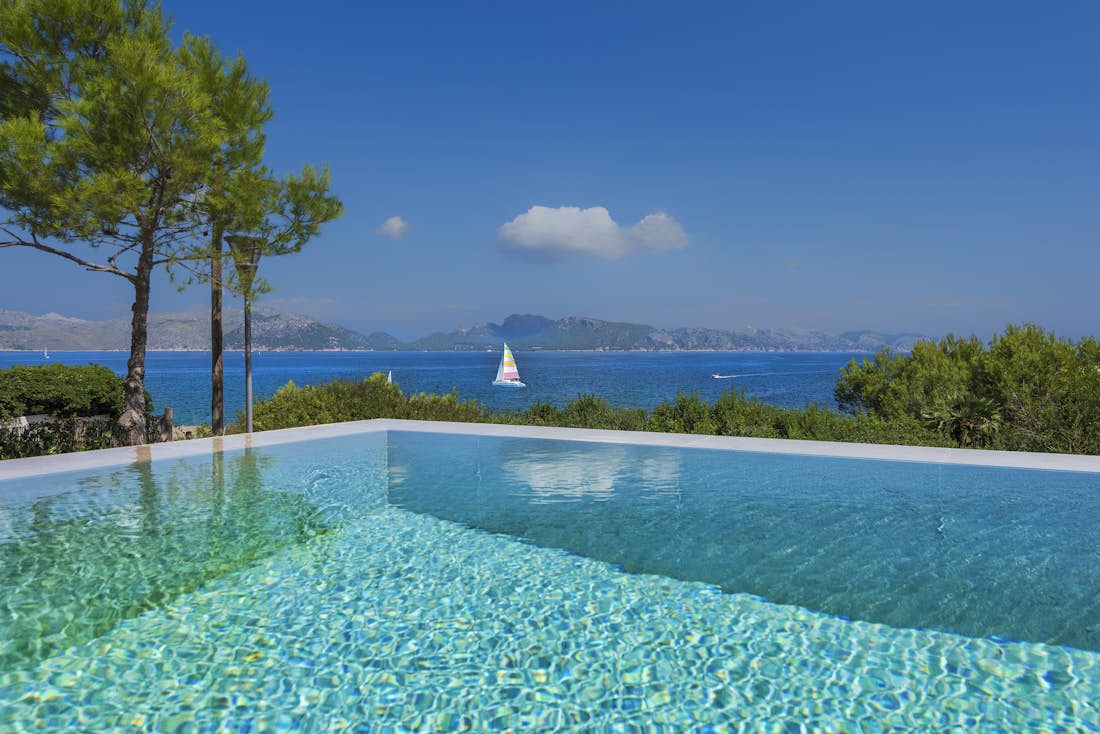 Mallorca accommodation - Villa Seablue - Large terrace with sea views in Private pool villa Seablue in Mallorca
