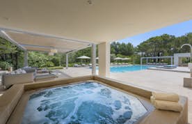 Outdoor hot tub views Private pool villa Lion Mallorca