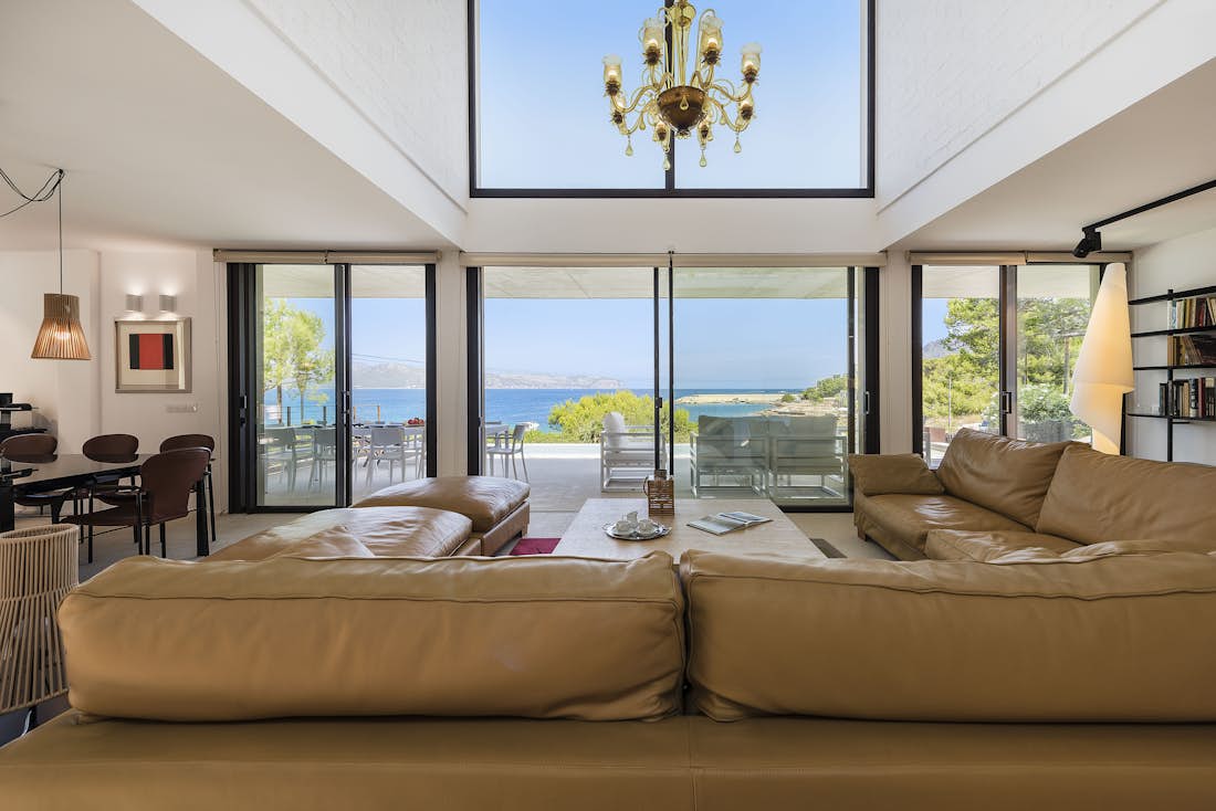 Cosy seaside living room sea view villa Seablue Mallorca