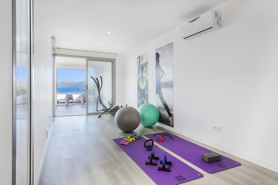 salle de gym villa Can Verd de luxe vue mer Mallorca