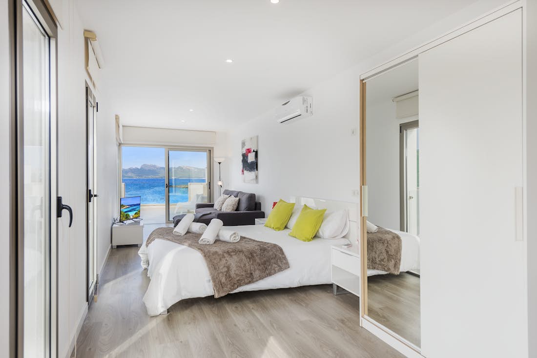 Cosy double bedroom landscape views sea view villa Can Verd Mallorca