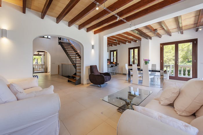 Salon élégant et confortable front de mer villa Mal Pas beach  de luxe avec piscine privée  Mallorca
