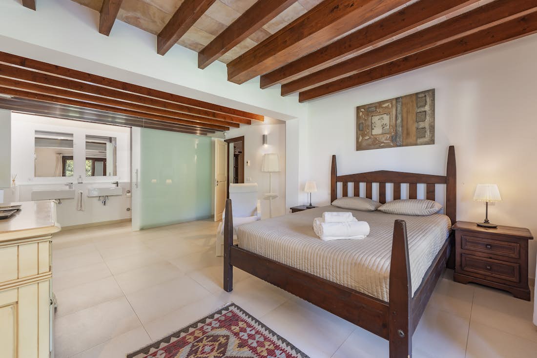 Mallorca accommodation - Villa Mal Pas Beach - Luxury double ensuite bedroom with sea view at Private pool villa Mal Pas beach in Mallorca