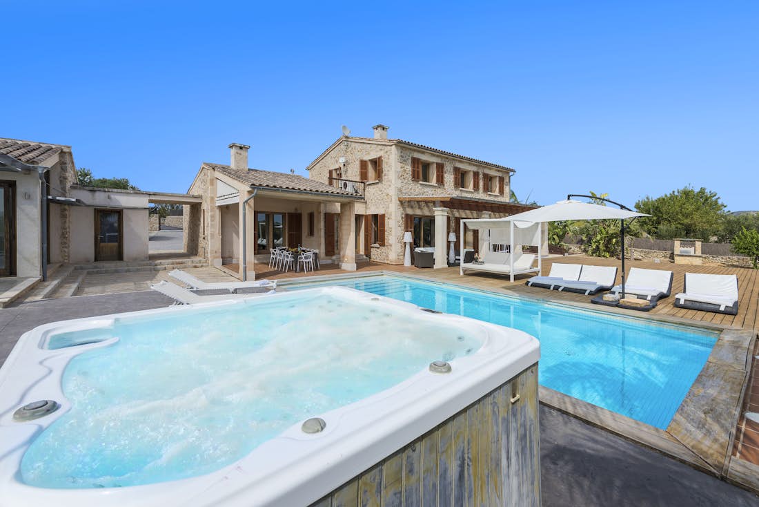 Mallorca accommodation - Villa Oliva  - Outdoor hot tub with mountain views Private pool villa Villa Oliva in Mallorca