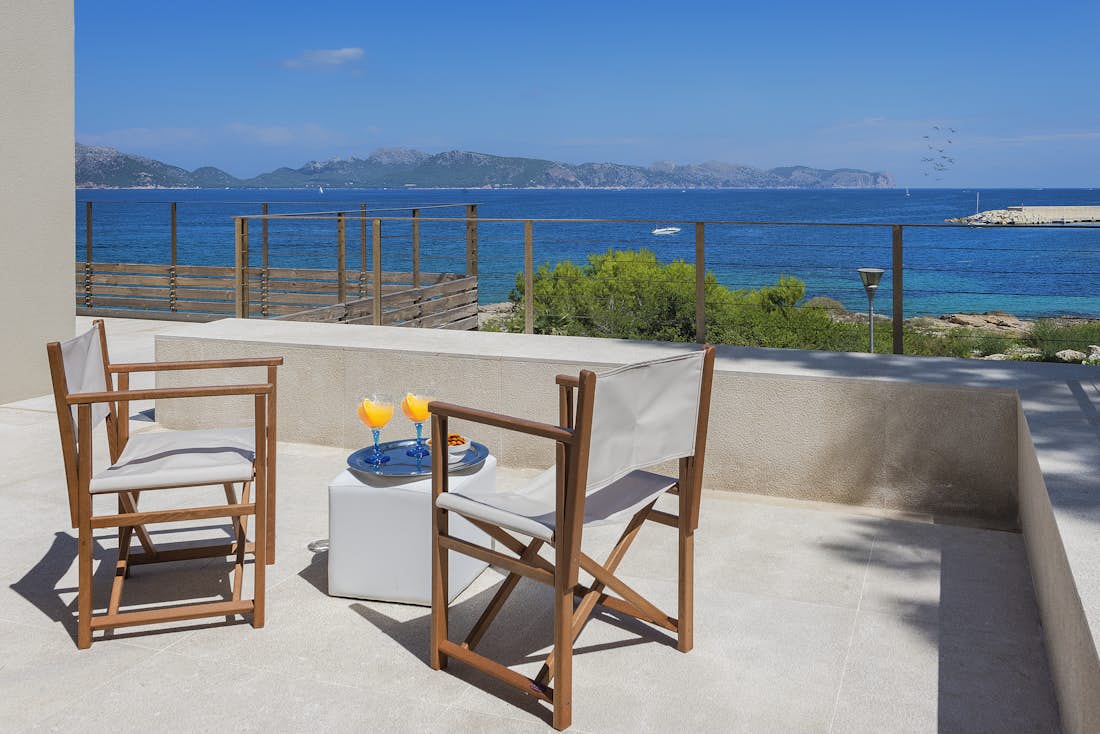 Cosy double bedroom landscape views mediterranean view villa Seablue Mallorca